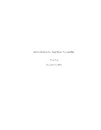 Jilong Tong — Introduction to Algebraic Geometry