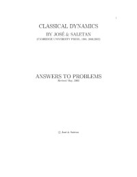 José, Saletan — Classical Dynamics: Answers to problems