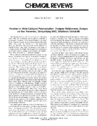  — Frontiers in Polymer Chemistry