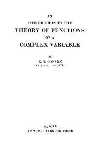 Edward Thomas Copson — Introduction to the Theory of Functions of a Complex Variable