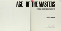 Reyner Banham — Age of the Masters: A Personal View of Modern Architecture
