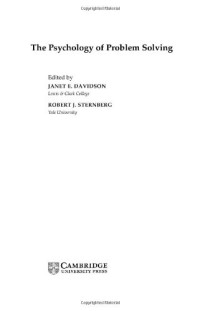 Janet E. Davidson, Robert J. Sternberg — The Psychology of Problem Solving