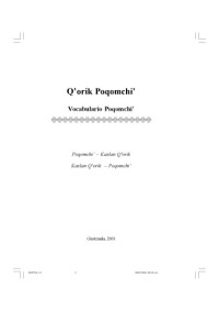 coll. — Q’orik Poqomchi’ Vocabulario maya Poqomchi’