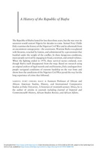 Daly, Samuel Fury Childs — A History of the Republic of Biafra: Law, Crime, and the Nigerian Civil War