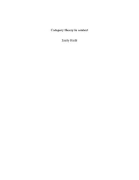 Emily Riehl — Category theory in context