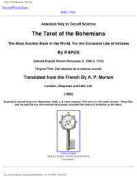 Papus. — The Tarot of the Bohemians