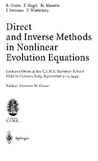 Greco A (Ed) — Direct And Inverse Methods In Nonlinear Evolution Equations Cime Lecs, Cetraro 1999