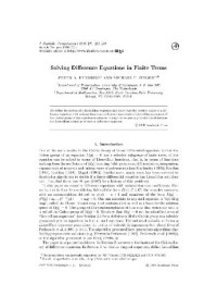 Singer. — Solving difference equations in finite terms. JSC 1999