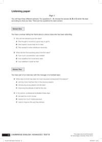 Cambridge — Cambridge English Advanced Practice Listening Test B + Audio