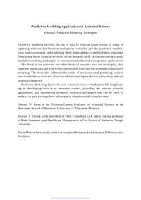 Edited by Edward W. Frees, Richard A. Derrig, Glenn Meyers — Predictive Modeling Applications in Actuarial Science: Volume 1