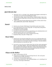 Various — General Studies: History 2 (Medieval India) - for UPSC