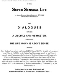 Jacob Boehme — The Supersensual Life