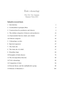 Uwe Jannsen — Étale cohomology [Lecture notes]