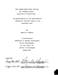 FARNUM, HOLLIS B — AN INVESTIGATION OF THE PSYCHOLOGICAL MEANING OF SELECTED SIGNS ON THE RORSCHACH TEST