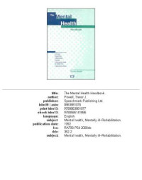 Trevor J. Powell — The Mental Health Handbook