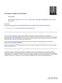 Brian Martin — The Selective Usefulness of Game Theory