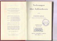 Edmund Landau — Vorlesungen Uber Zahlentheorie Band 1