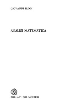 Giovanni Prodi — Analisi Matematica