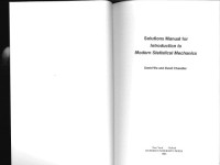 David Chandler, David Wu — Solutions Manual for Introduction to Modern Statistical Mechanics