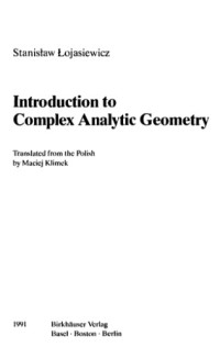 Lojasiewicz S. — Introduction to complex analytic geometry