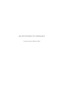 Razvan Gelca — An invitation to topology [lecture notes]