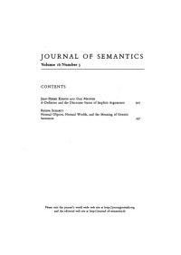 Oxford University Press — Journal of Semantics, Volume 16, Issue 3, 1999 16 3