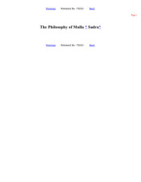 Fazlur Raḥmān — The philosophy of Mullā Ṣadrā (Ṣadr al-Dīn al-Shīrāzī)