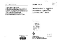 Stephen Wiggins — Introduction To Applied Nonlinear Dynamical System And Chaos