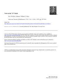 Wm. Woolsey Johnson, William E. Story — Notes on the 15 Puzzle