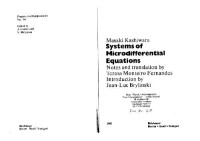 Masaki Kashiwara, Teresa Monteiro Fernandes — Systems of microdifferential equations