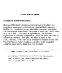 Yutze Chow — Modern Abstract Algebra