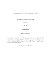 Walter Scheidel — In search of Roman economic growth. (Working Papers in Classics)