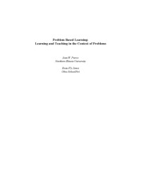 Jean W. Pierce, Beau Fly Jones — Problem Based Learning - Learning and Teaching in the Context of Problems