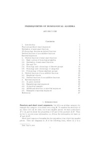 Antoine Touzé — Prerequisites of Homological Algebra [Lecture notes]