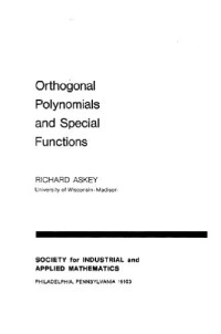 Askey R. — Orthogonal polynomials and special functions