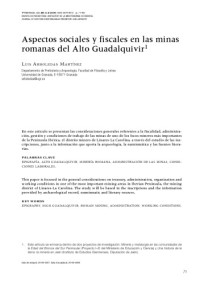 Luis Arboledas Martinez — Aspectos sociales y fiscales en las minas romanas del Alto Guadalquivir