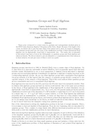 Gastón Andrés García — Quantum Groups and Hopf Algebras