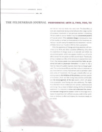 Elizabeth Beringer (ed.) — The Feldenkrais Journal #16 Performing Arts