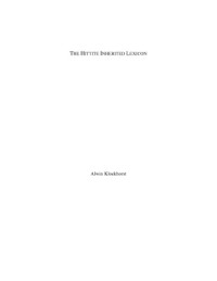 Alwin Kloekhorst — Hittite Inherited Lexicon