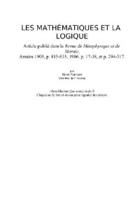 Poincaré Henri — Les mathématiques et la logique
