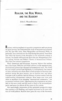 John J. Mearsheimer  — Realism, the Real World, and the Academy