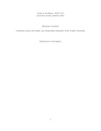 Michael Damron — Linear Algebra: MAT 217 (Spring 2012)