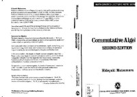 Hideyuki Matsumura — Commutative algebra