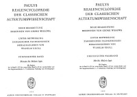 August Fr. Pauly, Georg Wissowa, Wilhelm Kroll — Paulys Realencyclopädie der classischen Altertumswissenschaft: neue Bearbeitung, Bd.15 2 : Met - Molaris lapis: Bd XV, Hbd XV,2