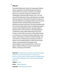 Jacob T. Levy (ed.) — The Oxford Handbook of Classics in Contemporary Political Theory