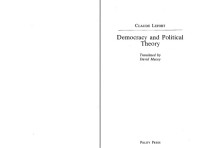 Claude Lefort, David Macey — Democracy and Political Theory