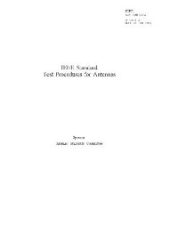 Institute of Electrical & Electronics Enginee — IEEE Std.149-1979 Test Procedures for Antennas