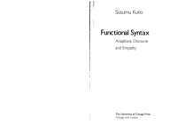 Susumu Kuno — Functional Syntax: Anaphora, Discourse, and Empathy