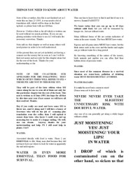 Unknown — THINGS YOU NEED TO KNOW ABOUT WATER