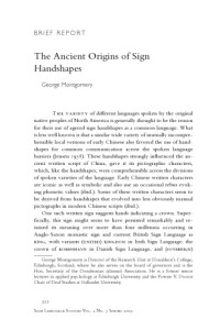 Montgomery, George — The Ancient Origins of Sign Handshapes